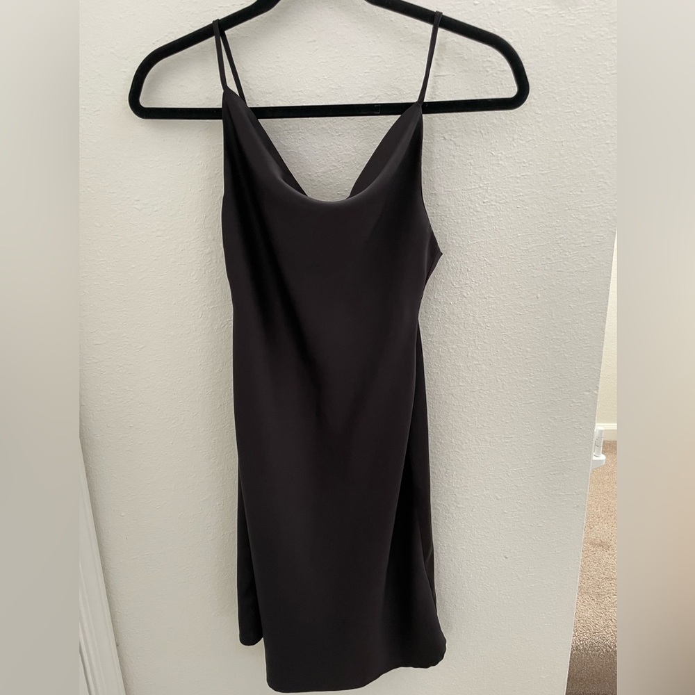 Urban Outfitters Black & Lilac Satin Mini Dress